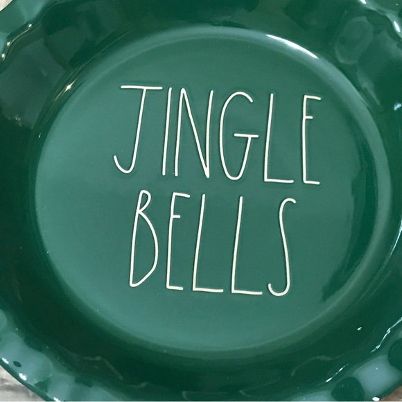 RAE DUNN Elongated JINGLE BELLS Christmas Pie Plate - Picture 2 of 3